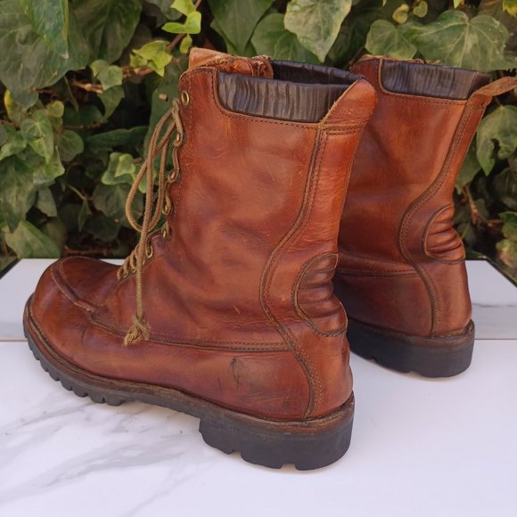 Rare Vintage Danner 1362 Moc Toe Combat Style Boots Men's Size 10 D Brown - Picture 4 of 11